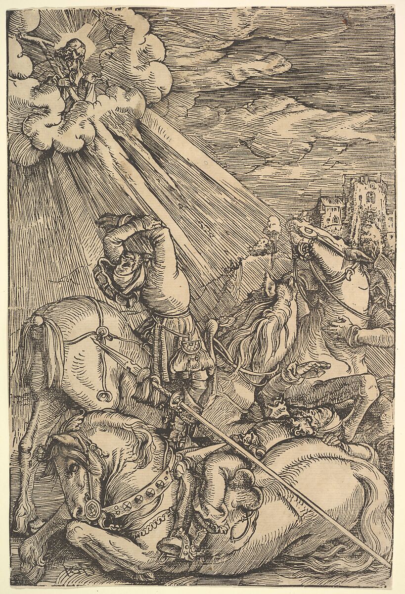 Conversion of Paul, Hans Baldung (called Hans Baldung Grien) (German, Schwäbisch Gmünd (?) 1484/85–1545 Strasbourg), Woodcut 