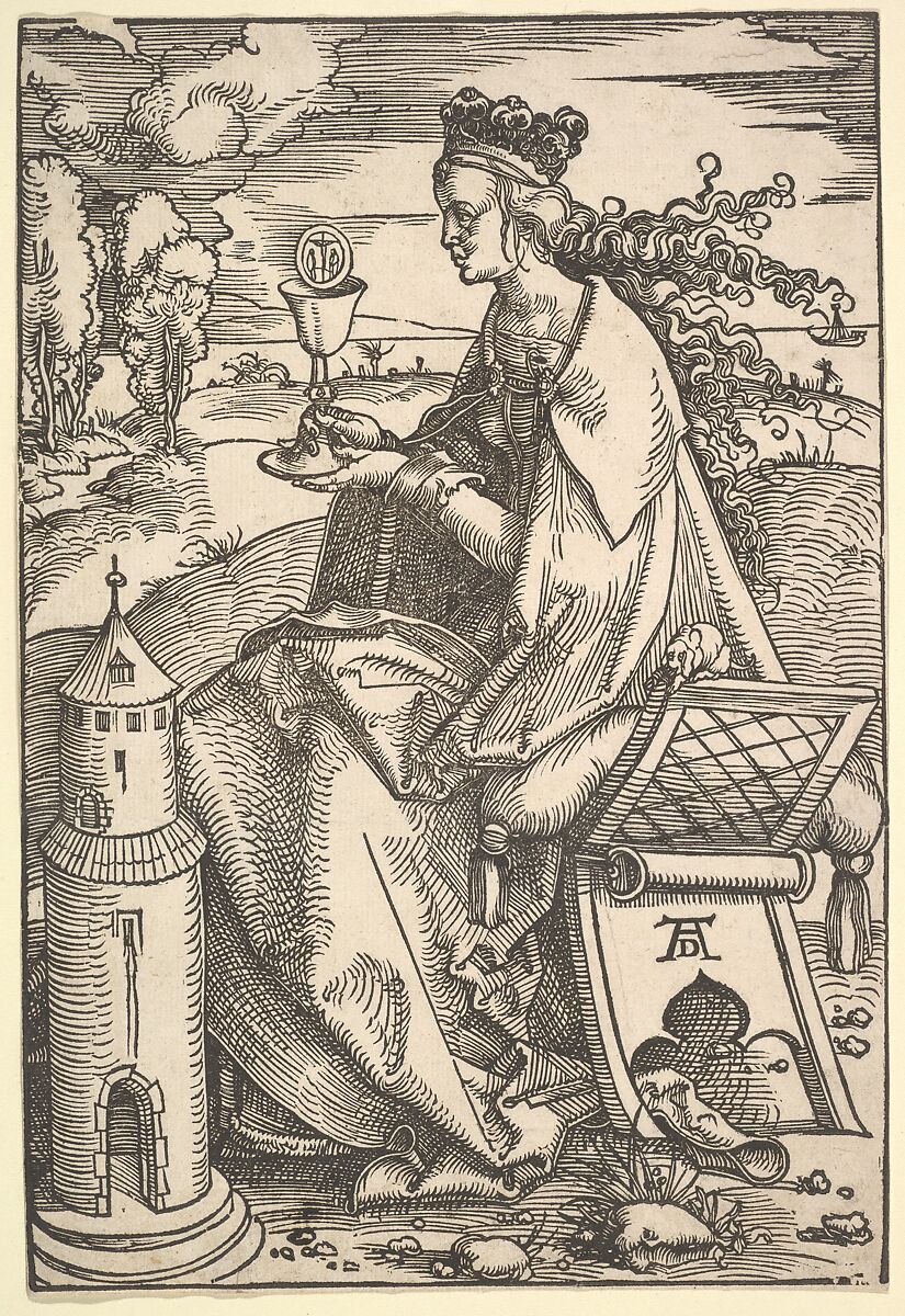 St. Barbara, Hans Baldung (called Hans Baldung Grien) (German, Schwäbisch Gmünd (?) 1484/85–1545 Strasbourg), Woodcut; second of two states 