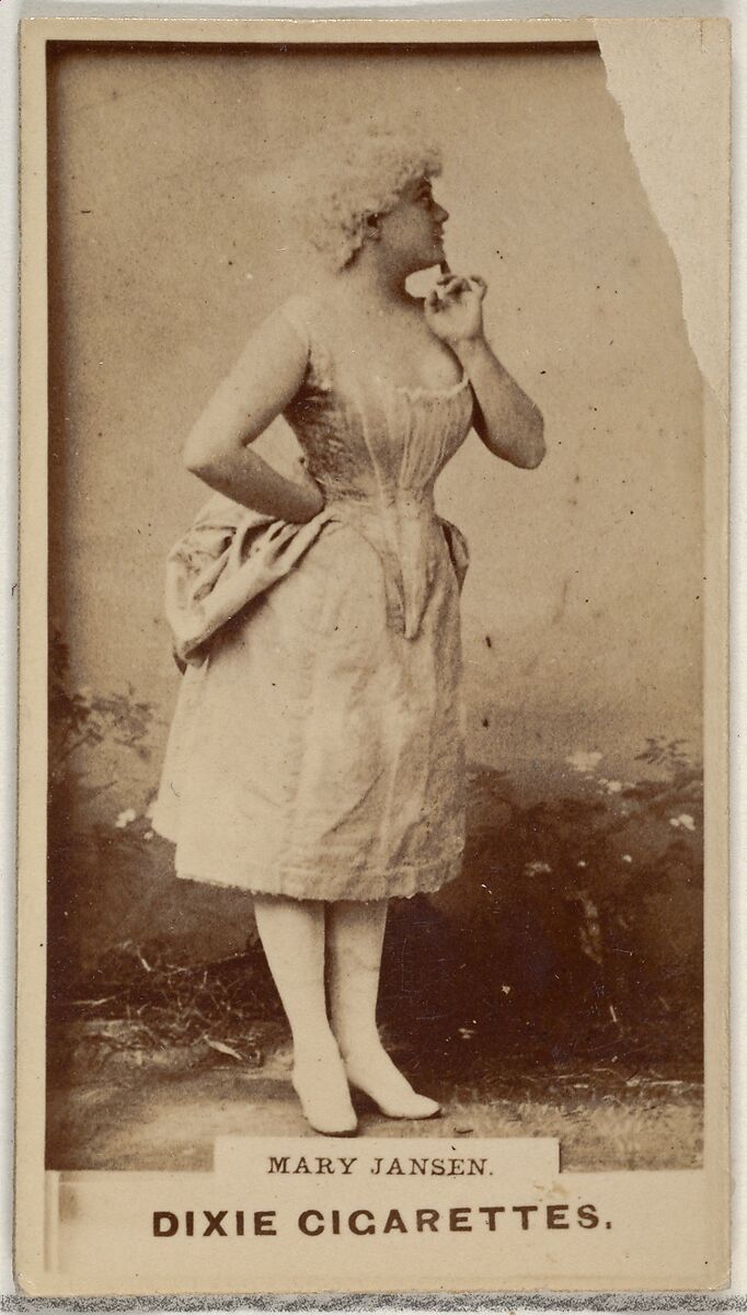 Mary Jansen, from the Actors and Actresses series (N45, Type 7) for Dixie Cigarettes, Issued by Allen &amp; Ginter (American, Richmond, Virginia), Albumen photograph 