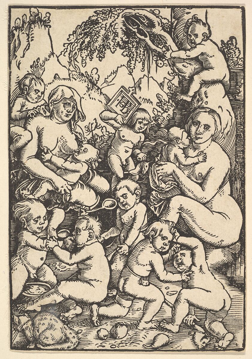 Two Mothers with Children (Die Kinderaue), Hans Baldung (called Hans Baldung Grien) (German, Schwäbisch Gmünd (?) 1484/85–1545 Strasbourg), Woodcut 