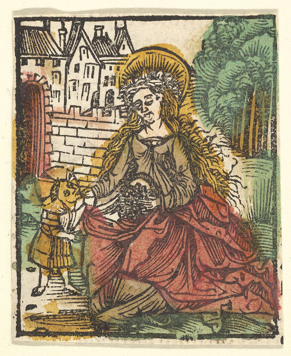 St. Elizabeth (copy ?), After Hans Baldung (called Hans Baldung Grien) (German, Schwäbisch Gmünd (?) 1484/85–1545 Strasbourg), Woodcut, hand-colored 
