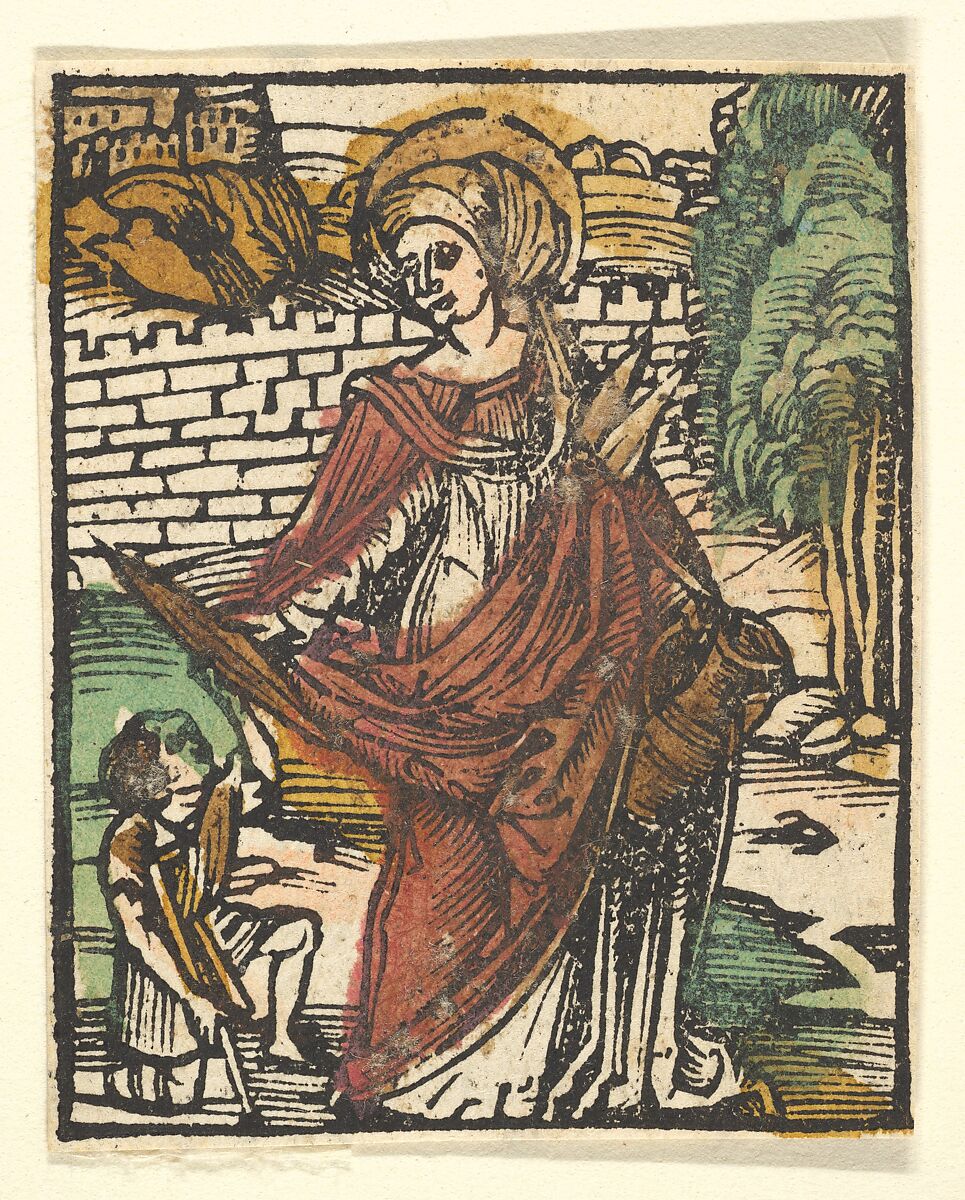 St. Elizabeth (adaptation), After Hans Baldung (called Hans Baldung Grien) (German, Schwäbisch Gmünd (?) 1484/85–1545 Strasbourg), Woodcut, hand-colored 