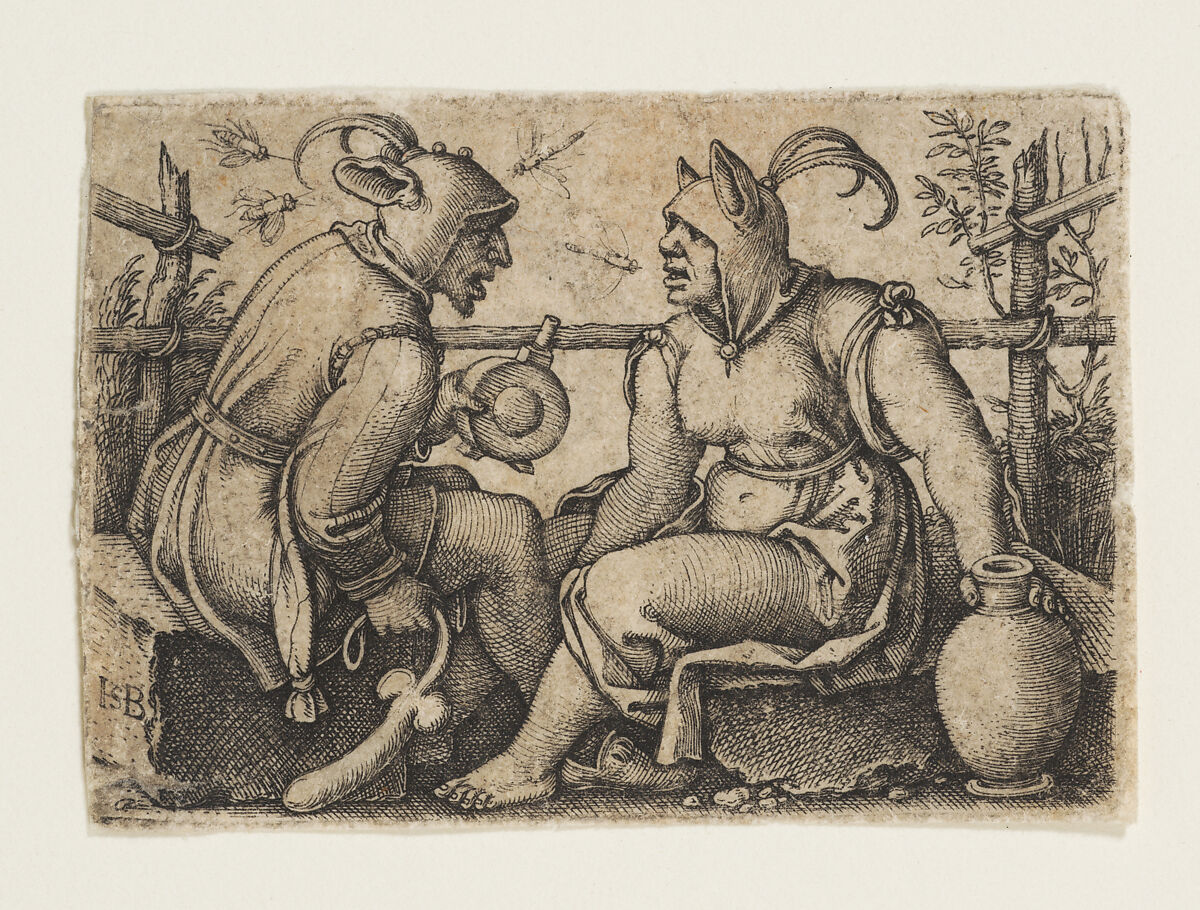 The Fool and the Foolish Woman, Sebald Beham  German, Engraving
