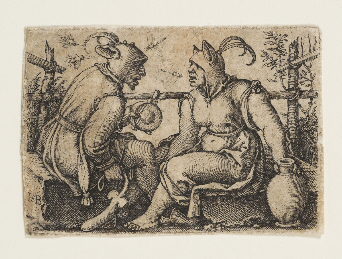 The Fool and the Foolish Woman, Sebald Beham (German, Nuremberg 1500–1550 Frankfurt), Engraving 