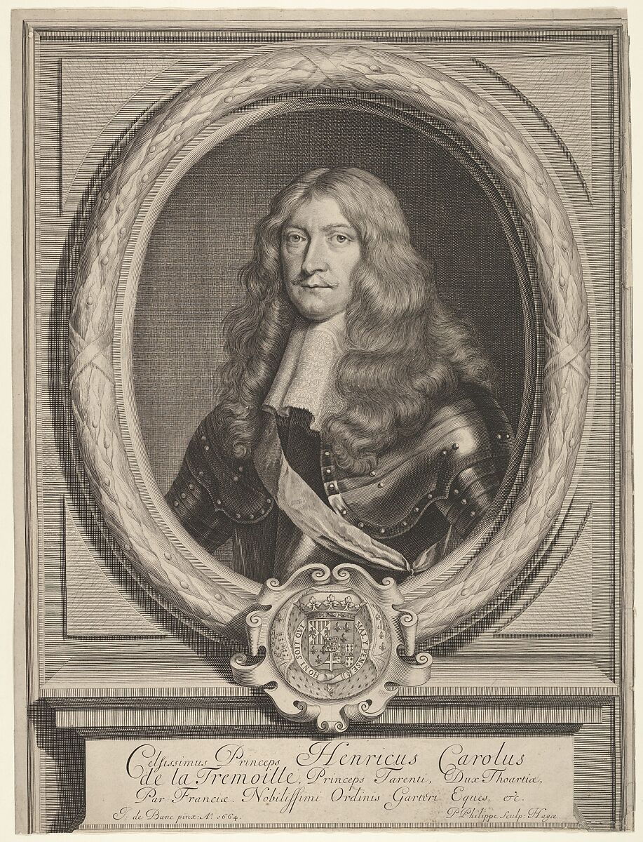 Portrait of Henri Charles de la Tremouille, Pierre Philippe (Dutch, born 1664), Engraving 