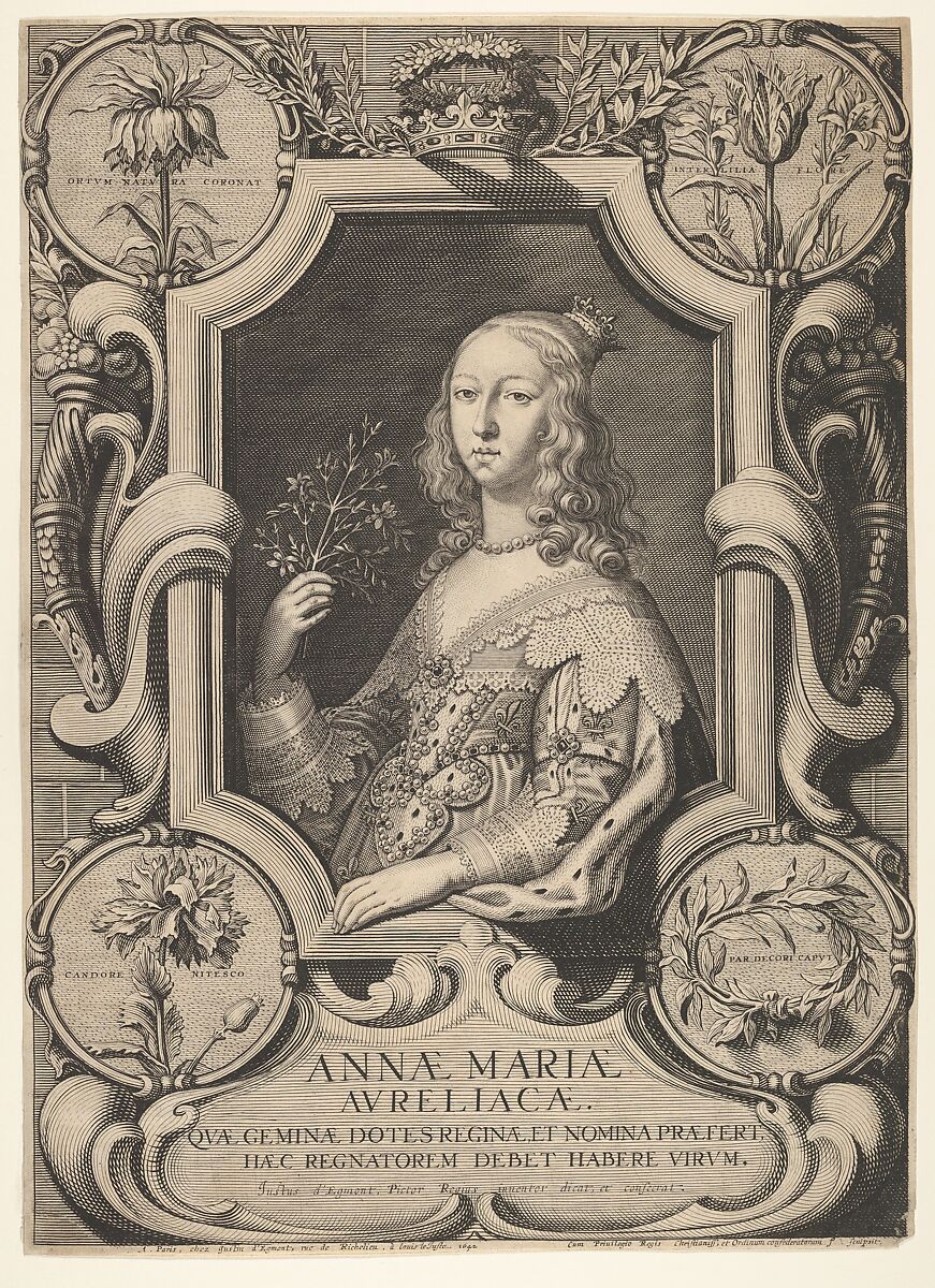 Portrait of Anne Marie Louise d'Orléans, Jeremias Falck (Polish, Danzig ca. 1610–ca.1677 Danzig (?)), Engraving 