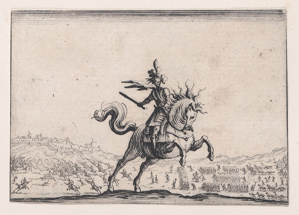 Le Commandant a Cheval (The Commander on Horseback), from Les Caprices Series A, The Florence Set, Jacques Callot (French, Nancy 1592–1635 Nancy), Etching 