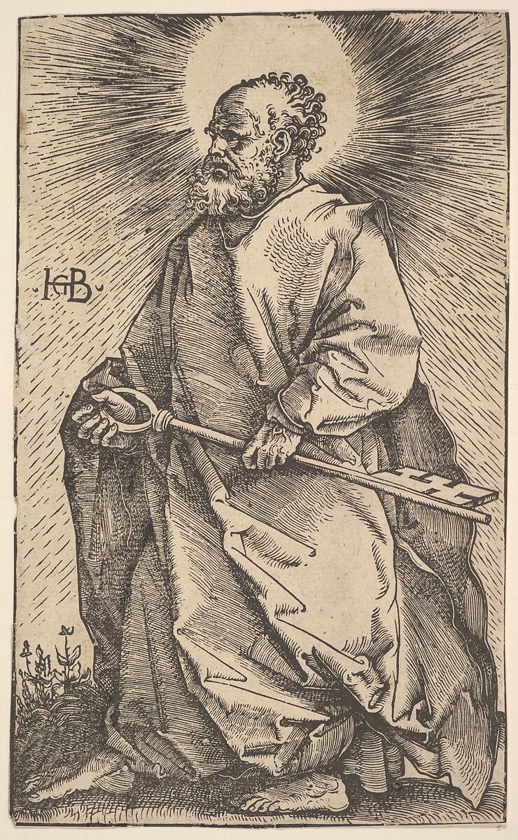 St. Peter from Christ and the Apostles, Hans Baldung (called Hans Baldung Grien) (German, Schwäbisch Gmünd (?) 1484/85–1545 Strasbourg), Woodcut 