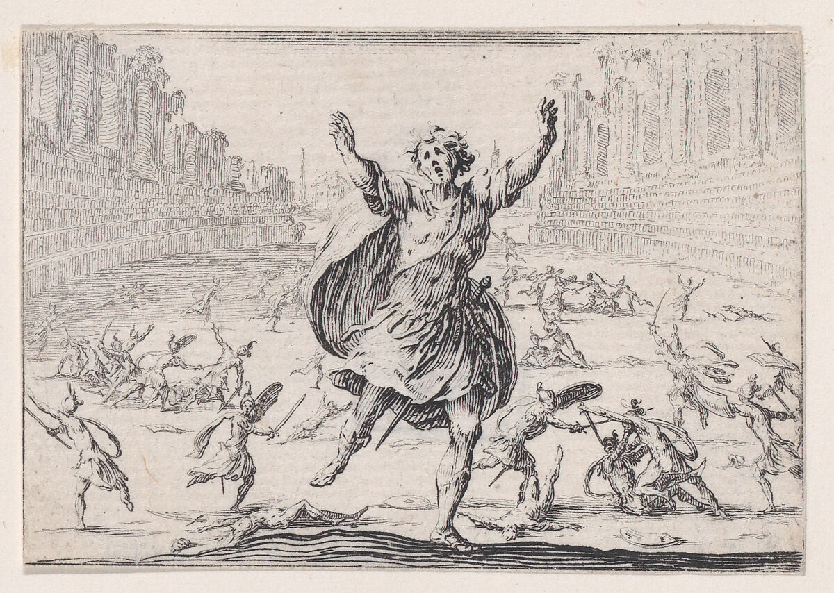 Escarmouche dans un Cirque (Skirmish in a Circus), from Les Caprices Series A, The Florence Set, Jacques Callot (French, Nancy 1592–1635 Nancy), Etching 