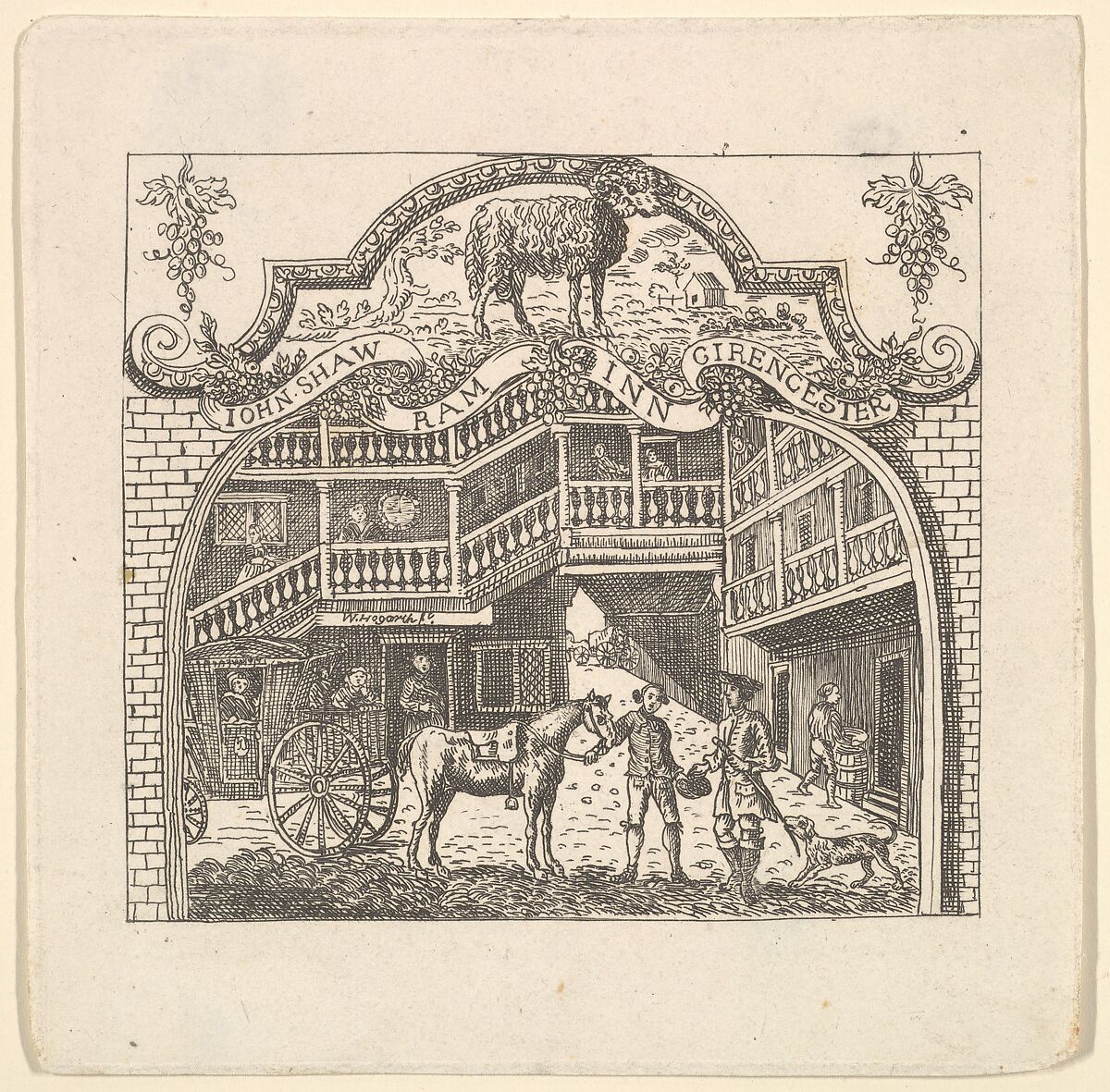 A Tavern Card for John Shaw, Formerly attributed to William Hogarth (British, London 1697–1764 London), Etching 