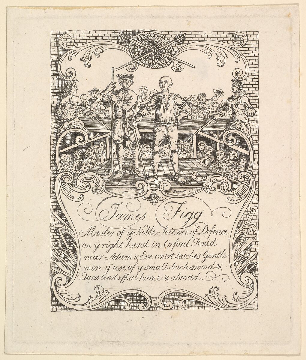 Trade card for James Figg, Formerly attributed to William Hogarth (British, London 1697–1764 London), Etching 
