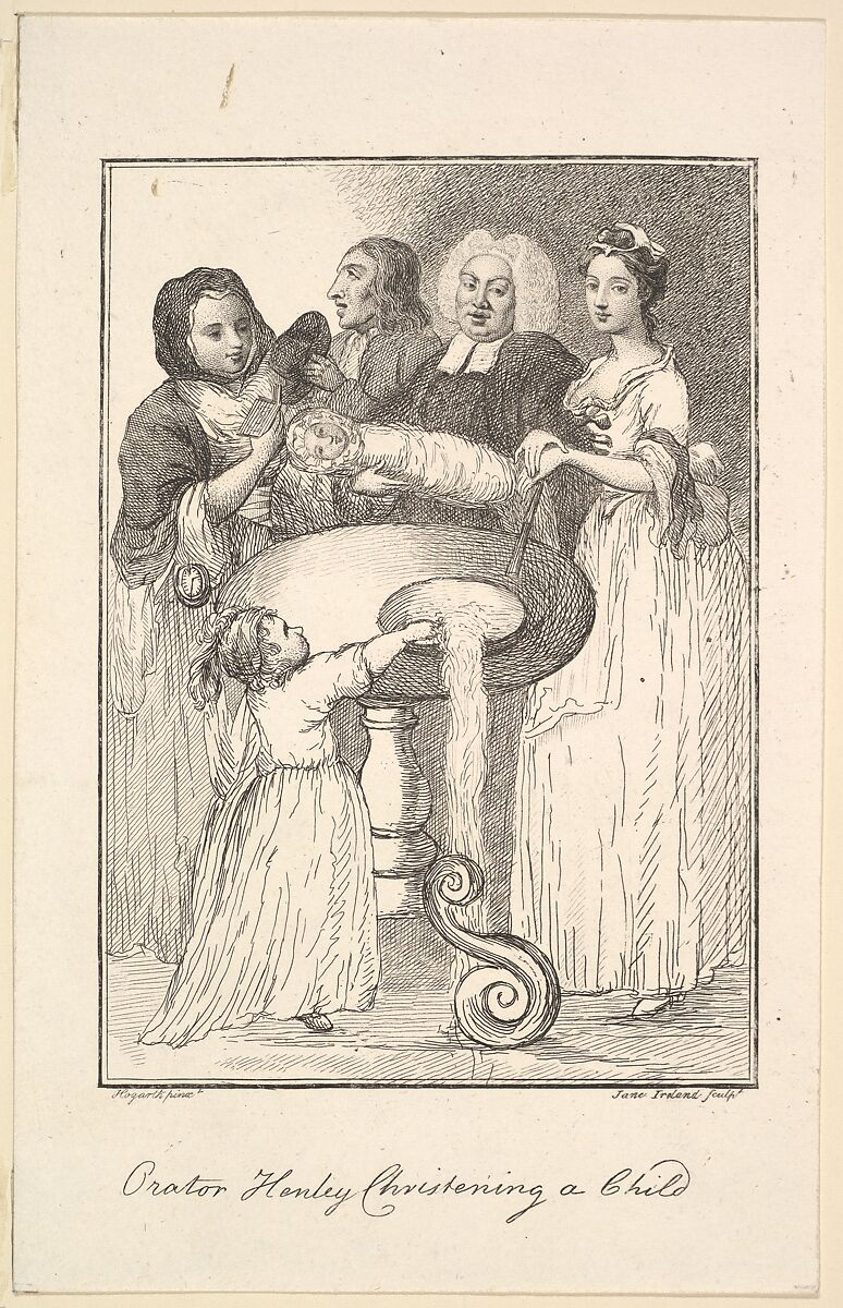 Orator Henley Christening a Child, Jane Ireland (British, active 1790s), Etching and stipple 