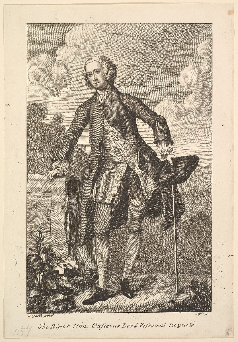 The Right Hon. Gustavus Lord Viscount Boyne &c., After William Hogarth (British, London 1697–1764 London), Etching 
