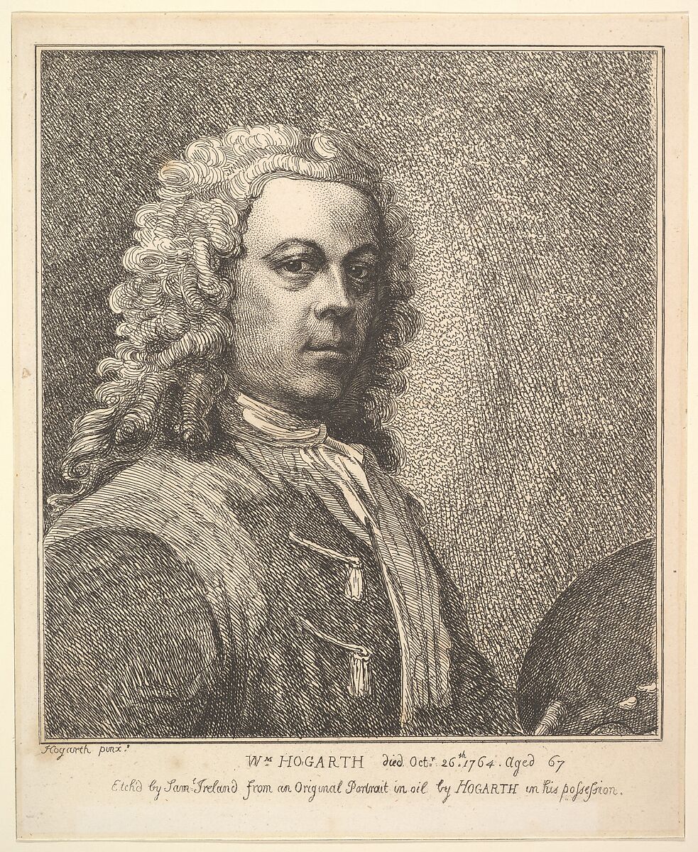 William Hogarth, Self Portrait, Samuel Ireland (British, active from ca. 1760, died London 1800), Etching 