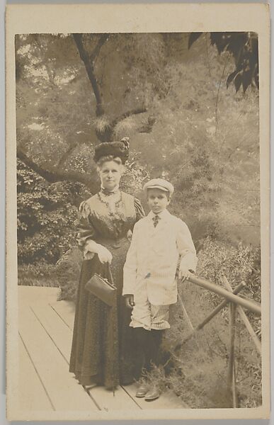 Mrs. David Maitland Armstrong and Her Son Hamilton Armstrong in Germany, Anonymous, German, Photographic postcard 