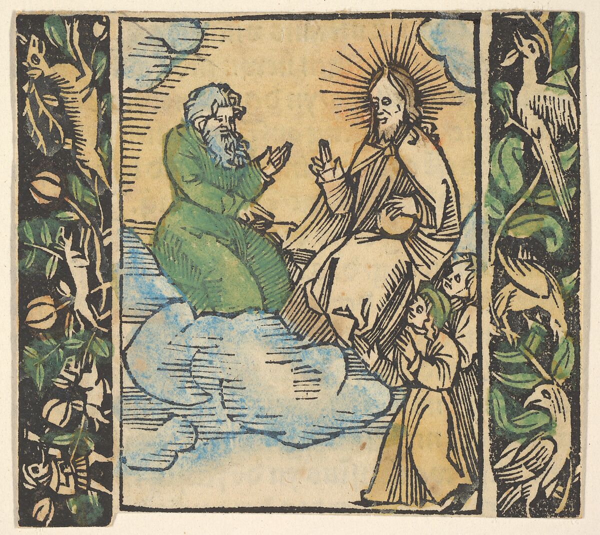 Illustration from Beschlossen Gart des Rosenkranz Mariae, Hans Baldung (called Hans Baldung Grien) (German, Schwäbisch Gmünd (?) 1484/85–1545 Strasbourg), Woodcut; hand-colored 