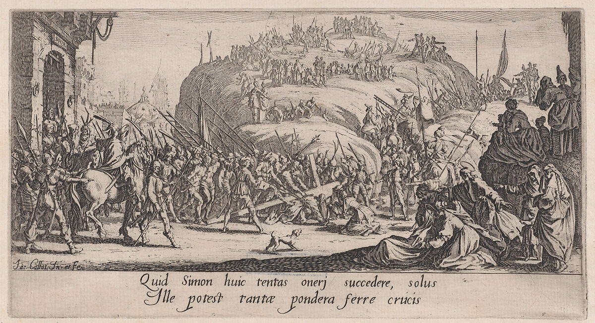 Le Portement de Croix (Christ Carrying the Cross), from "La Grande Passion" (The Large Passion), Jacques Callot (French, Nancy 1592–1635 Nancy), Etching; first state of three (Lieure) 