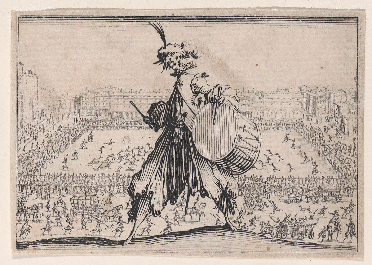 Le Jeu de Paume sur la Place Sainte-Croix, a Florence (The Tennis Game on the Piazza Santa Croce in Florence), from Les Caprices Series A, The Florence Set, Jacques Callot (French, Nancy 1592–1635 Nancy), Etching 