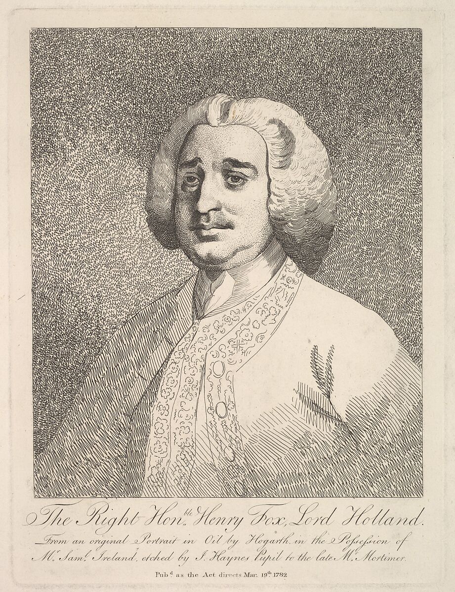 The Right Honorable Henry Fox, Lord Holland, Joseph Haynes (British, 1760–1829), Etching 
