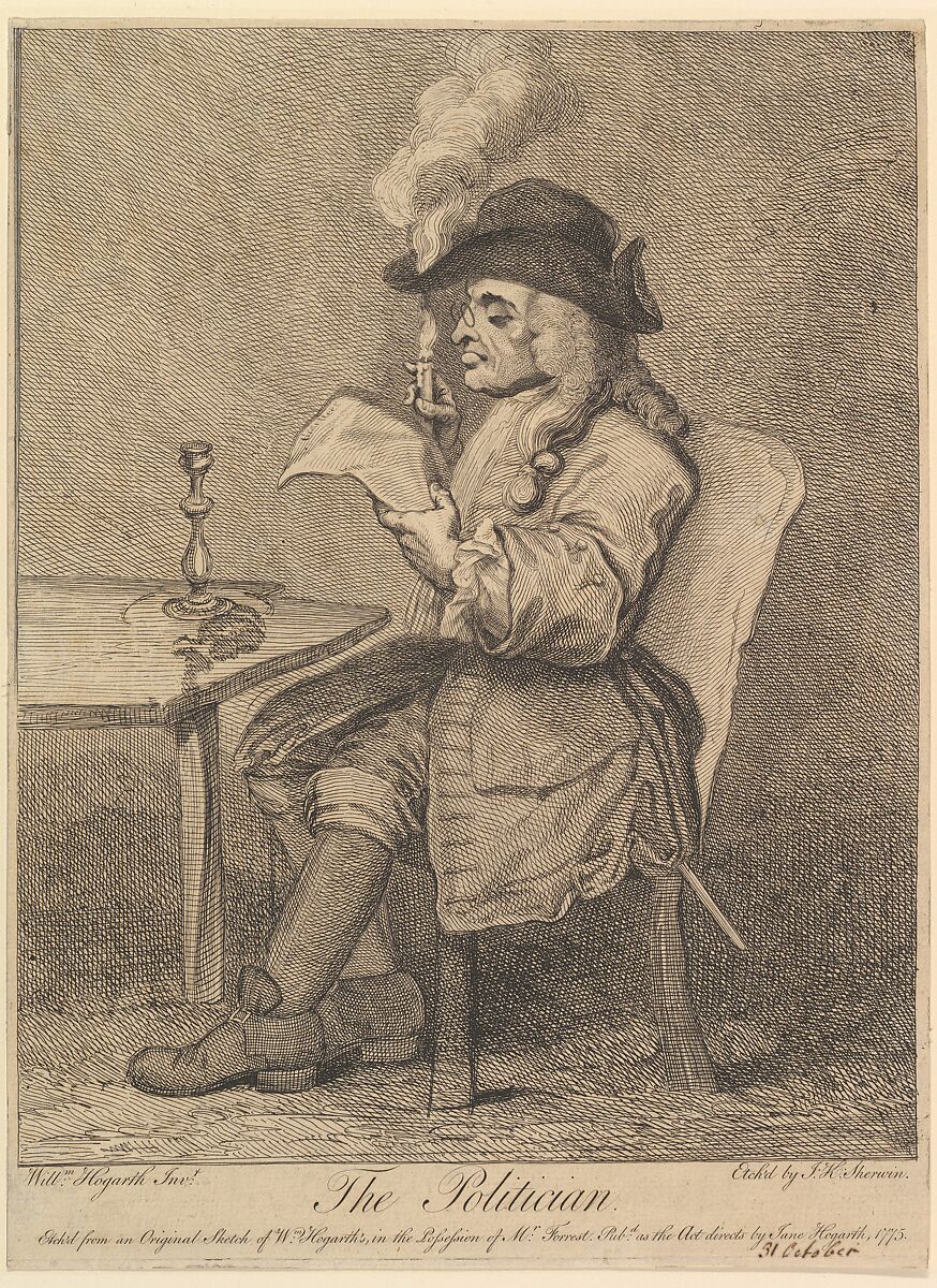 The Politician, John Keyse Sherwin (British, East Dean, Sussex 1751–1790 London), Etching 