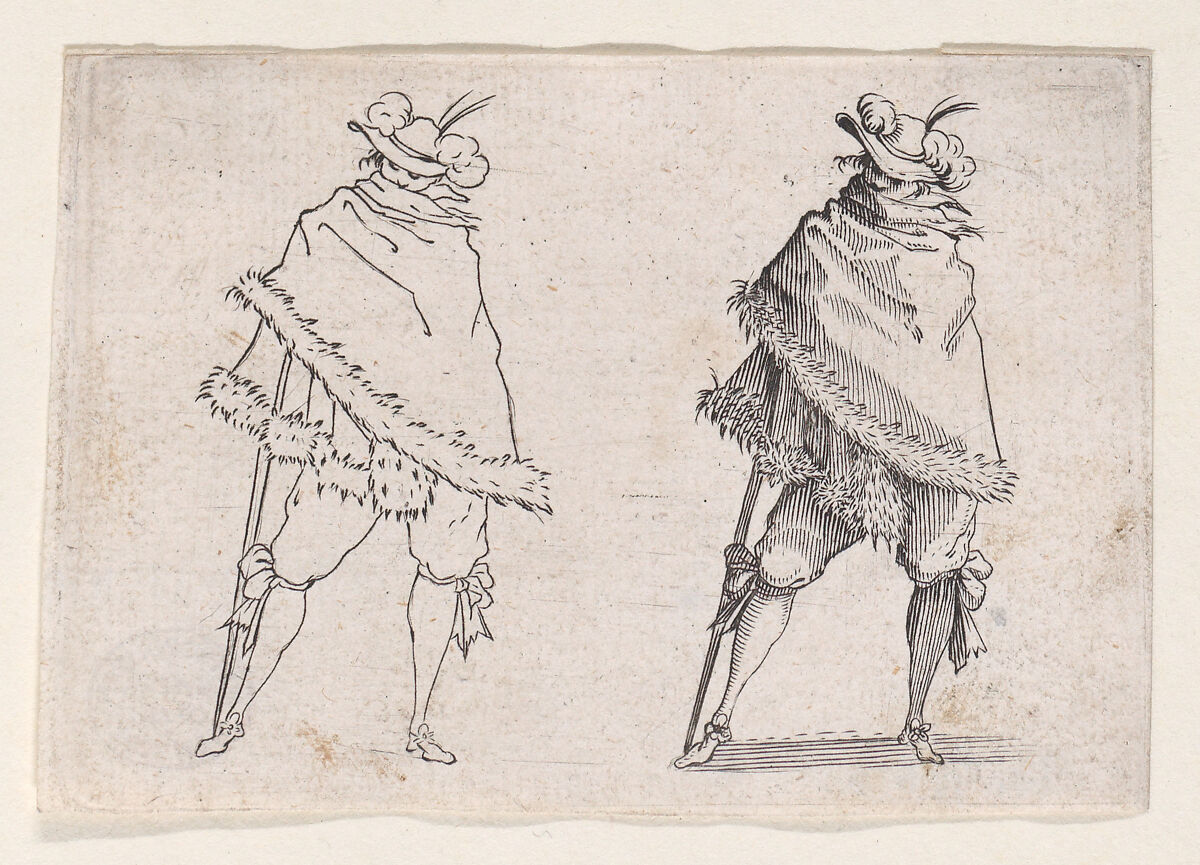 Reverse Copy of L'Homme Enroulé dans son Manteau (Man Wrapped in his Mantle), from "Les Caprices" Series A, The Florence Set, Anonymous, Etching 
