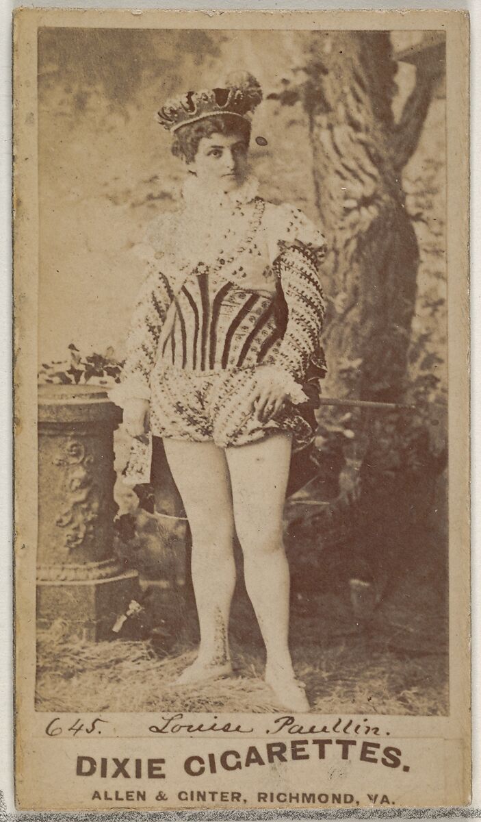 Card 645, Louise Paullin, from the Actors and Actresses series (N45, Type 7) for Dixie Cigarettes, Issued by Allen &amp; Ginter (American, Richmond, Virginia), Albumen photograph 
