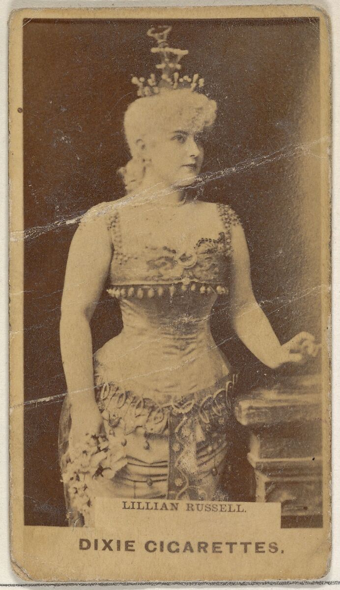 Lillian Russell, from the Actors and Actresses series (N45, Type 7) for Dixie Cigarettes, Issued by Allen &amp; Ginter (American, Richmond, Virginia), Albumen photograph 