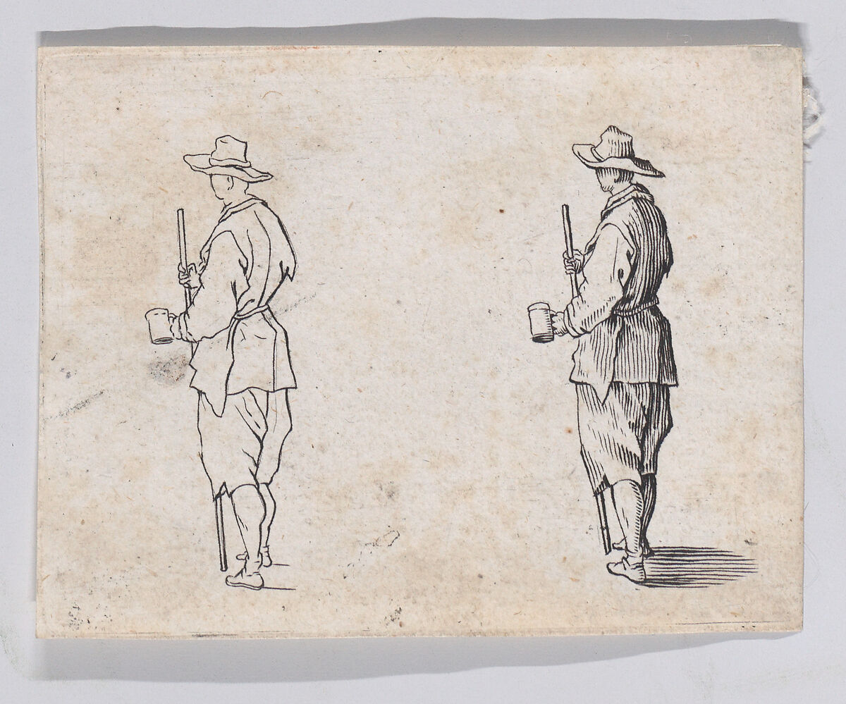 Reverse Copy of Le Paysan Tenant un Gobelet (The Peasant Holding a Cup), from "Les Caprices" Series A, The Florence Set, Anonymous, Etching