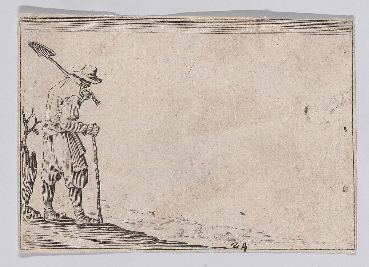 Reverse Copy of Le Paysan Portant sa Pelle sur L'Épaule (The Peasant Carrying his Shovel over his Shoulder), from Les Caprices Series A, The Florence Set, Anonymous, Etching 