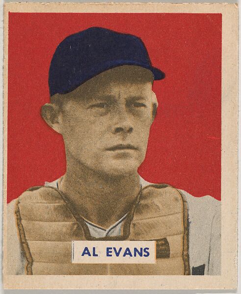 Al Evans, part of the 1949 Bowman Baseball series (R406-2) issued by Bowman Gum Company., Bowman Gum Company, Commercial color lithograph 