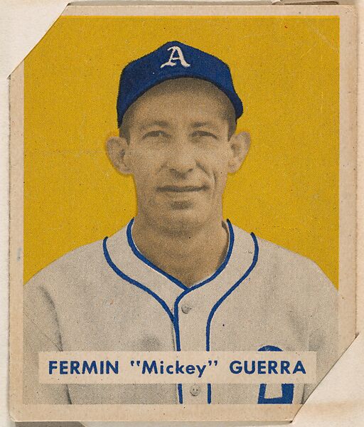 Fermin "Mickey" Guerra, part of the 1949 Bowman Baseball series (R406-2) issued by Bowman Gum Company., Bowman Gum Company, Commercial color lithograph 