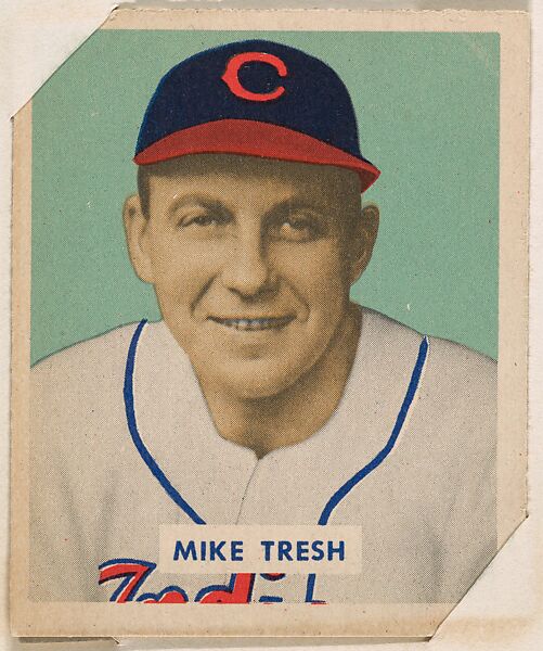 Mike Tresh, part of the 1949 Bowman Baseball series (R406-2) issued by Bowman Gum Company., Bowman Gum Company, Commercial color lithograph 