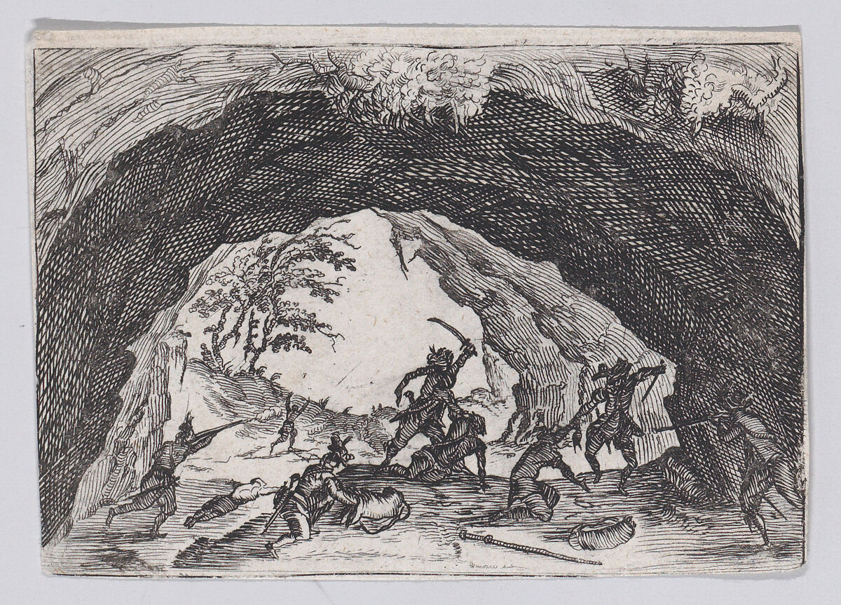 Reverse Copy of La Caverne de Brigands (The Cave of Thieves), from "Les Caprices", Anonymous, Etching 