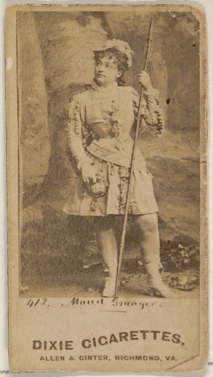 Card 412, Maud Granger, from the Actors and Actresses series (N45, Type 7) for Dixie Cigarettes, Issued by Allen &amp; Ginter (American, Richmond, Virginia), Albumen photograph 
