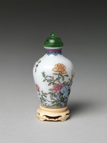 Snuff Bottle with Flowers and Rocks