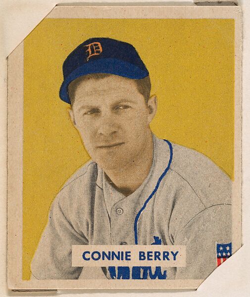 Connie Berry, part of the 1949 Bowman Baseball series (R406-2) issued by Bowman Gum Company., Bowman Gum Company, Commercial color lithograph 