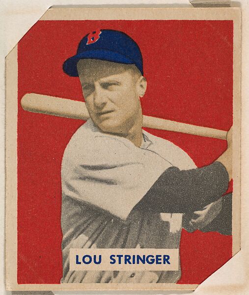 Lou Stringer, part of the 1949 Bowman Baseball series (R406-2) issued by Bowman Gum Company., Bowman Gum Company, Commercial color lithograph 