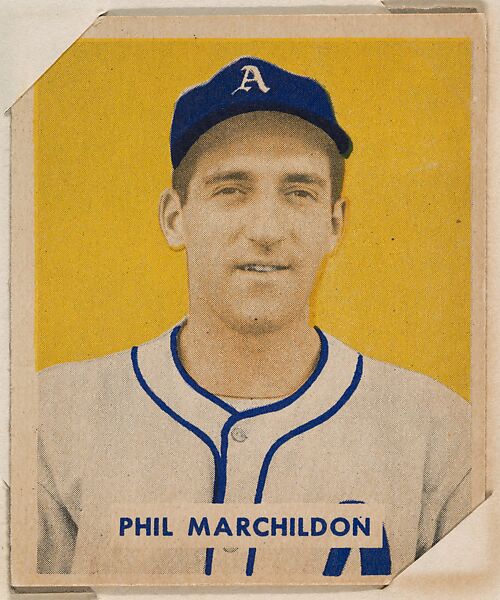 Phil Marchildon, part of the 1949 Bowman Baseball series (R406-2) issued by Bowman Gum Company., Bowman Gum Company, Commercial color lithograph 