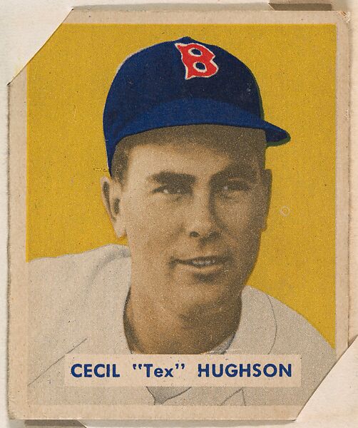 Cecil "Tex" Hughson, part of the 1949 Bowman Baseball series (R406-2) issued by Bowman Gum Company., Bowman Gum Company, Commercial color lithograph 