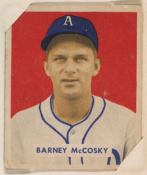 Barney McCosky, part of the 1949 Bowman Baseball series (R406-2) issued by Bowman Gum Company., Bowman Gum Company, Commercial color lithograph 