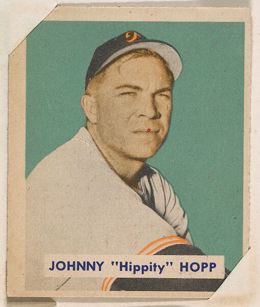 Johnny "Hippity" Hopp, part of the 1949 Bowman Baseball series (R406-2) issued by Bowman Gum Company., Bowman Gum Company, Commercial color lithograph 