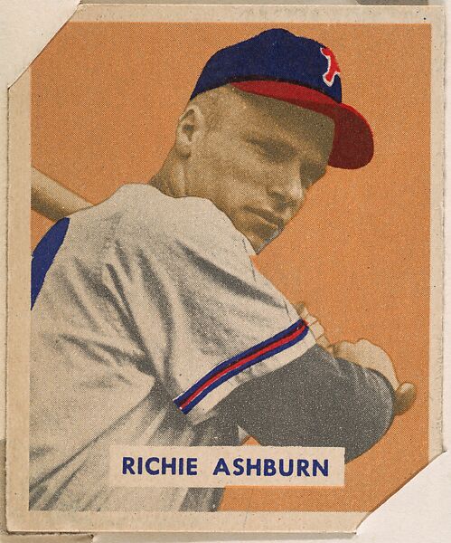 Issued by Bowman Gum Company, Richie Ashburn, Outfield, Philadelphia  Phillies, from the Picture Card Collectors Series (R406-4) issued by Bowman  Gum