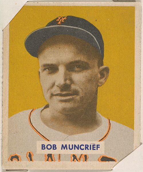 Bob Muncrief, part of the 1949 Bowman Baseball series (R406-2) issued by Bowman Gum Company., Bowman Gum Company, Commercial color lithograph 