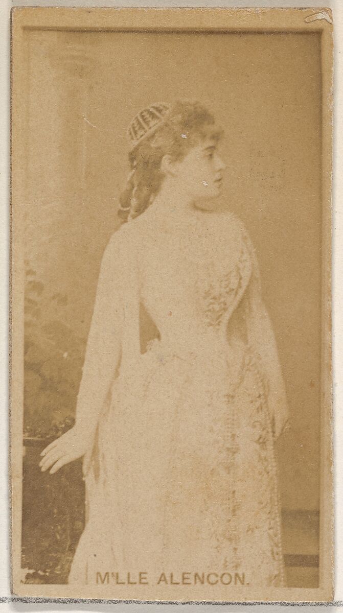 M'lle Alencon, from the Actors and Actresses series (N45, Type 8) for Virginia Brights Cigarettes, Issued by Allen &amp; Ginter (American, Richmond, Virginia), Albumen photograph 