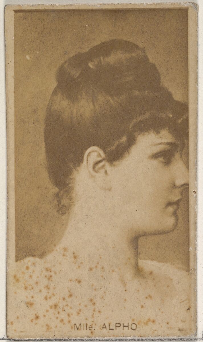 Mlle. Alpho, from the Actors and Actresses series (N45, Type 8) for Virginia Brights Cigarettes, Issued by Allen &amp; Ginter (American, Richmond, Virginia), Albumen photograph 