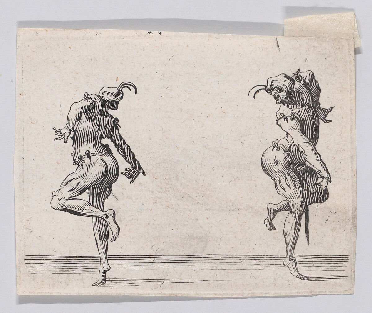 Reverse Copy of Les Deux Pantalons se Tournant le Dos (Two Men in Pantsuits Turned Away from Each Other), from "Les Caprices", Anonymous, Etching 