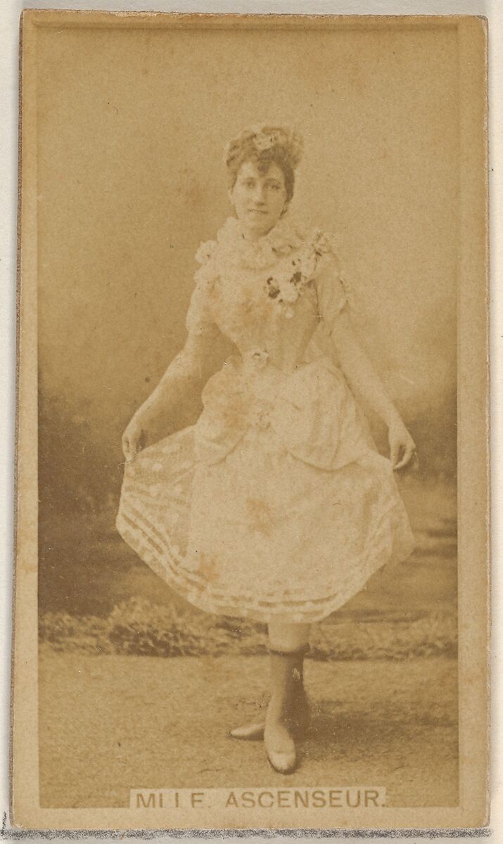 Mlle. Ascenseur, from the Actors and Actresses series (N45, Type 8) for Virginia Brights Cigarettes, Issued by Allen &amp; Ginter (American, Richmond, Virginia), Albumen photograph 
