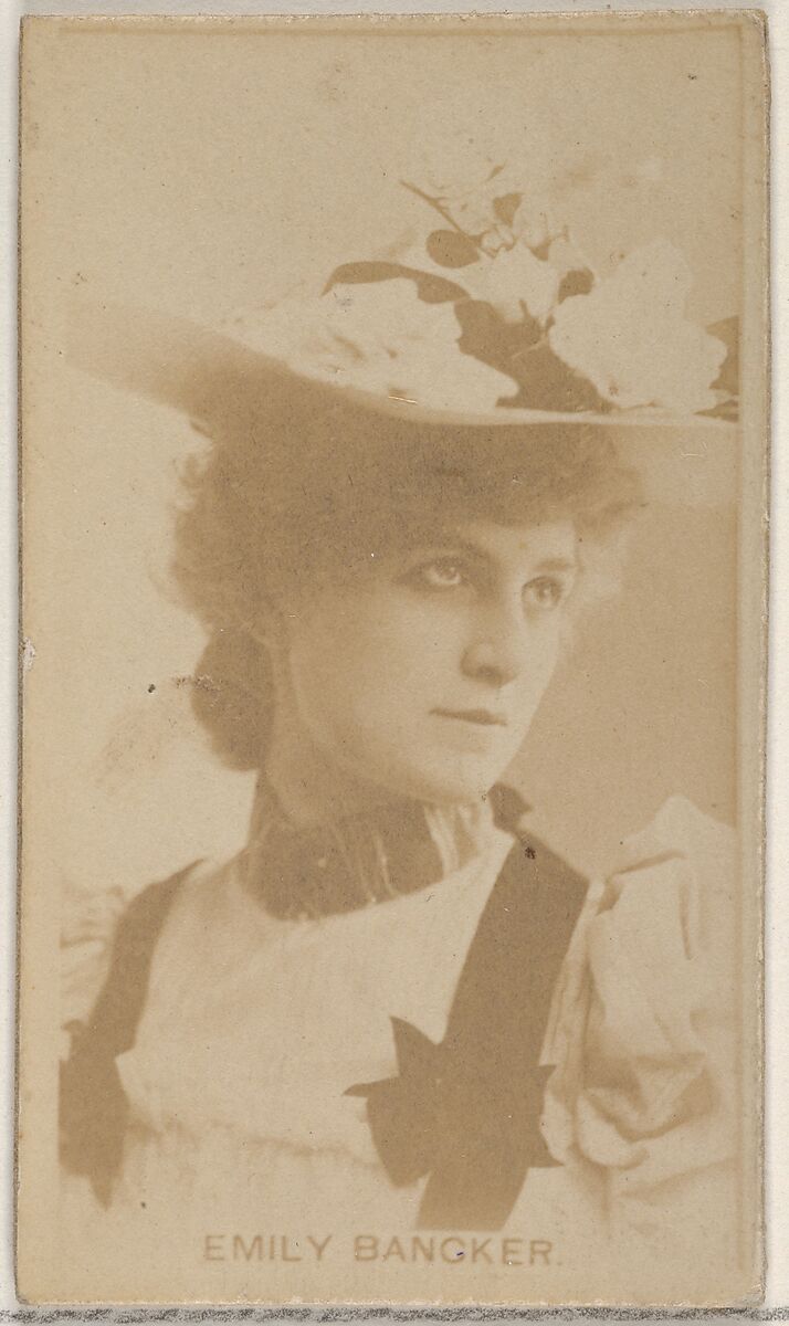 Emily Bancker, from the Actors and Actresses series (N45, Type 8) for Virginia Brights Cigarettes, Issued by Allen &amp; Ginter (American, Richmond, Virginia), Albumen photograph 