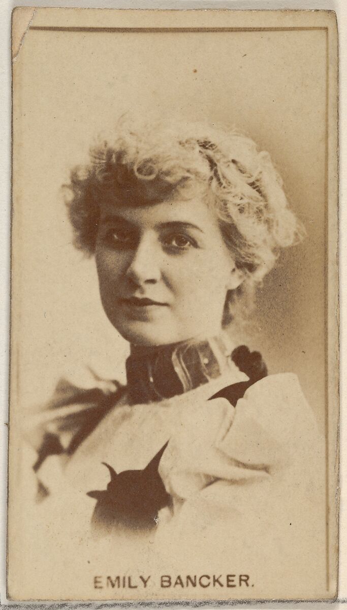 Emily Bancker, from the Actors and Actresses series (N45, Type 8) for Virginia Brights Cigarettes, Issued by Allen &amp; Ginter (American, Richmond, Virginia), Albumen photograph 