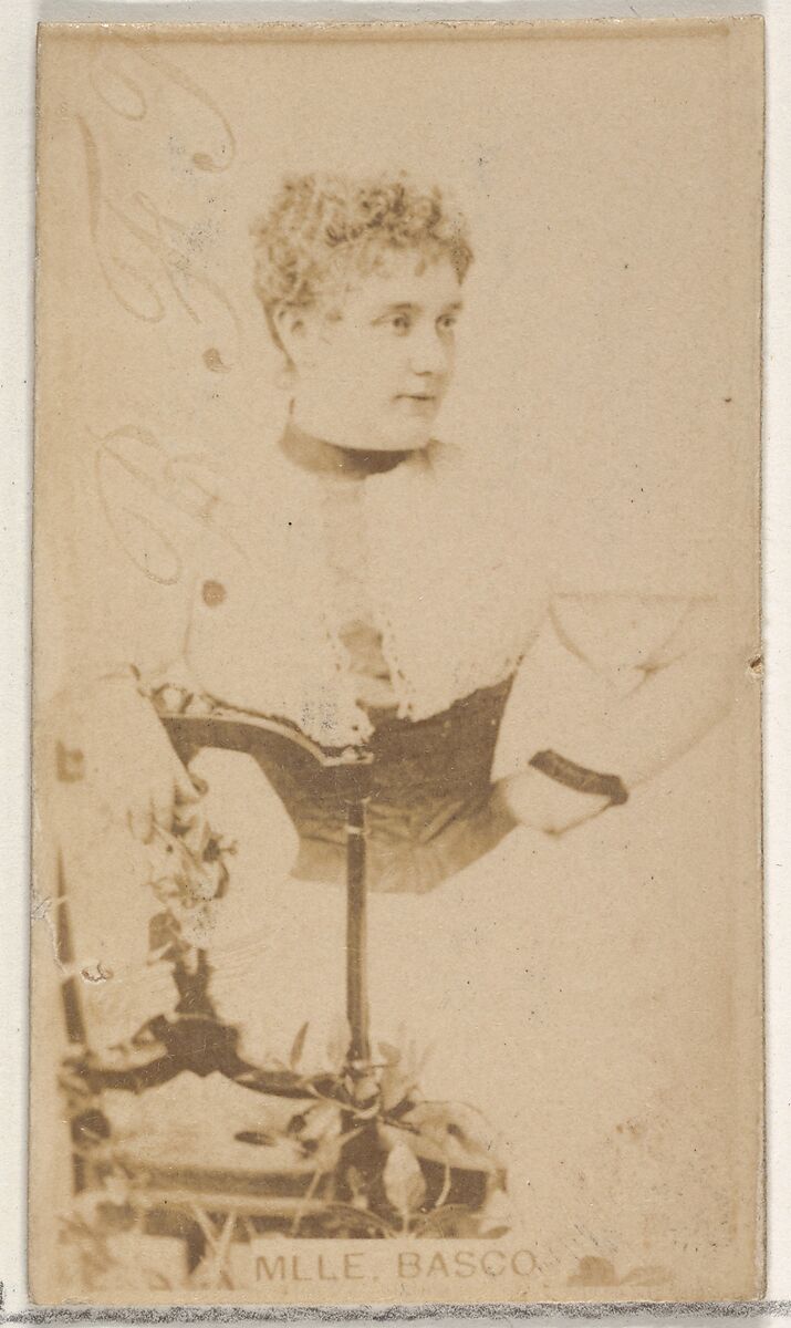 Mlle. Basco, from the Actors and Actresses series (N45, Type 8) for Virginia Brights Cigarettes, Issued by Allen &amp; Ginter (American, Richmond, Virginia), Albumen photograph 